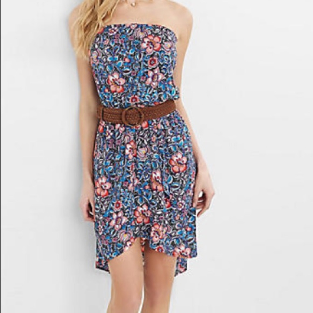 🌮Express strapless floral dress size XS